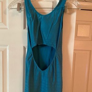 Turquoise form fitting tank dress by Guess